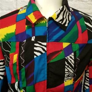 Vtg  SOUTHERN LADY Colorful Geometric Jacket